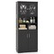 57-Inch Tall Freestanding Bathroom Storage Cabinet with 3 Adjustable Shelves and Acrylic Doors